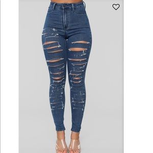 SO UNDONE DISTRESSED SKINNY JEANS - dark denim